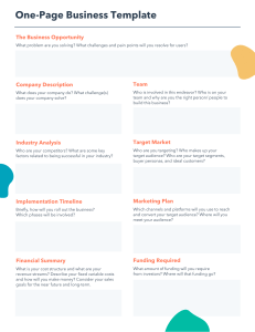 FIllable One Page Business Template