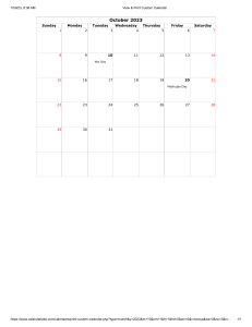 View & Print Custom Calendar