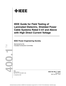 IEEE 400.1-2007 Guide for Field Testing of Laminated Dielectric, Shielded Power Cables (Revision of 1991)