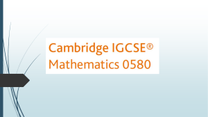 Introduction to IGCSE Maths