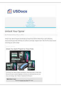 Unlock Your Spine Pdf E-Book