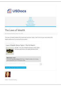 The Laws of Wealth Pdf E-Book