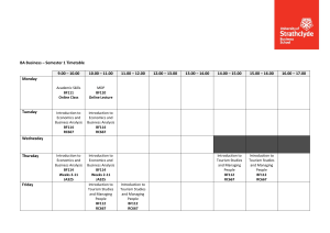 BA Business Year One Timetable