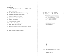 Epicurus - 'Brief aan Menoikeus'