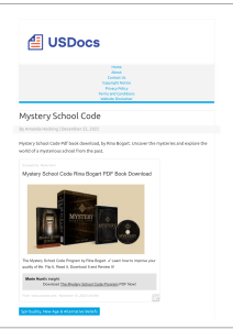 Mystery School Code Pdf E-Book