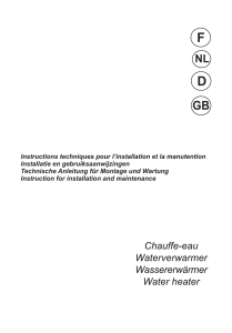 Manuel d'installation et maintenance chauffe-eau