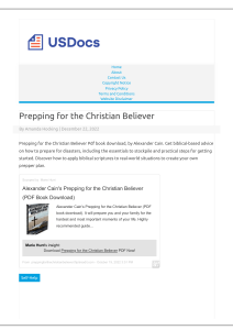 Prepping for the Christian Believer PDF E-Book
