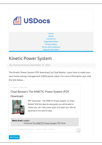 Kinetic Power System Pdf E-Book