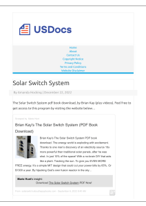 Solar Switch System PDF E-Book