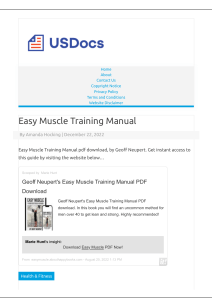 Easy Muscle Training Manual Pdf E-Book