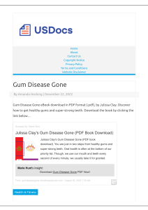 Gum Disease Gone Pdf E-Book
