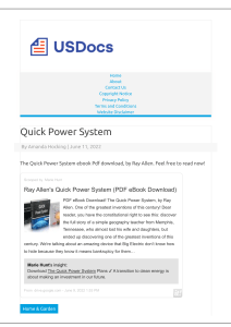 Quick Power System PDF E-Book