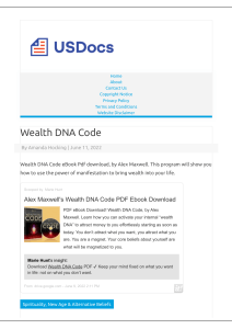 Wealth DNA Code Pdf E-Book