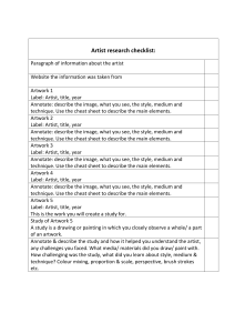 Artist research checklist