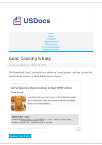 Good Cooking Is Easy Pdf E-Book