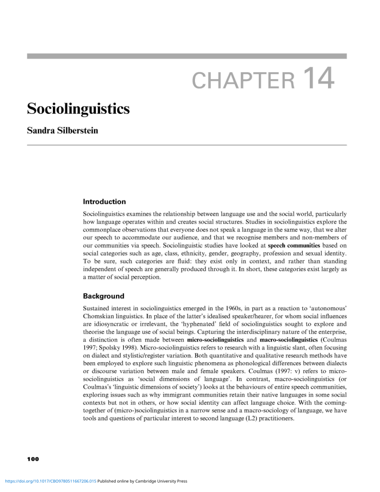 case study in sociolinguistics