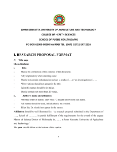 SoPH Format for Research Proposal and Thesis