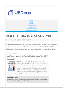 What's He Really Thinking About You PDF E-Book