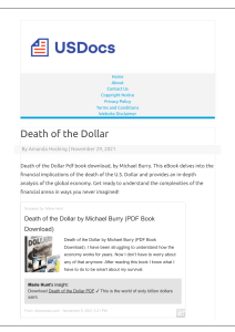 Death of the Dollar Pdf E-Book