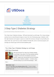 3 Step Type 2 Diabetes Strategy Pdf E-Book