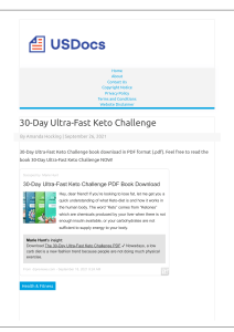 30-Day Ultra-Fast Keto Challenge Pdf E-Book
