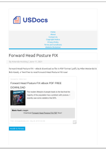 Forward Head Posture FIX Pdf E-Book