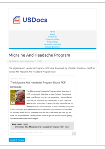 Migraine And Headache Program PDF E-Book