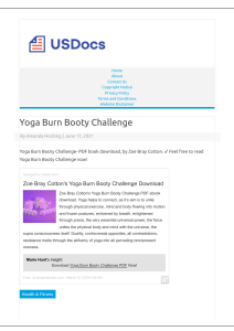 Yoga Burn Booty Challenge PDF E-Book