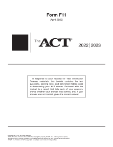 ACT 2023 April Form F11