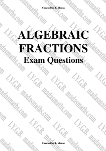 algebraic fractions exam questions