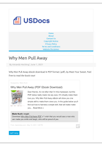 Why Men Pull Away PDF E-Book