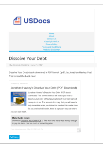 Dissolve Your Debt PDF E-Book