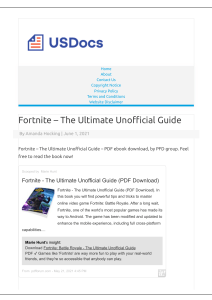 Fortnite - The Ultimate Unofficial Guide PDF E-Book