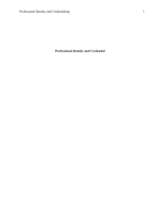 Professional Identity and Credential Paper Assignment
