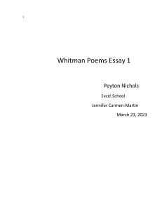 Whitman Poems Essay