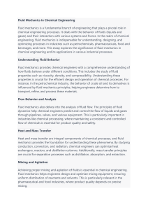 Fluid Mechanics in Chemical Engineering Essay