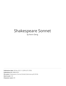 Shakespeare Sonnet