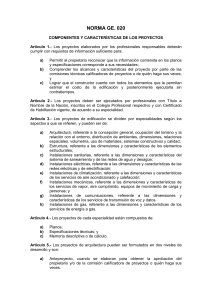GE.020 COMPONENTES Y CARACTERISTICAS DE LOS PROYECTOS D.S.011-2006-VIVIENDA