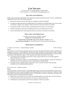 Sample Server Resume