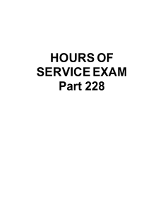 Hours of Service Exam - Part 228