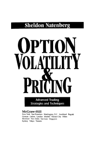 Mcgraw-Hill - Option Pricing And Volatility - Advanced Strategies And Trading Techniques - Sheldon Natenberg - (1994)