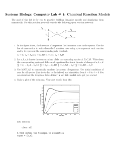 Chemical Reaction Models Lab: Systems Biology Simulation