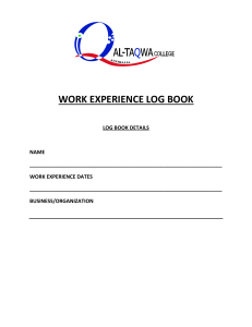 altaqwa college work experience logbook