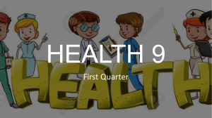 HEALTH 9 1ST QUARTER LESSON1