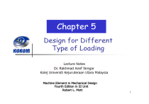 Design for Different Loading Types - Lecture Notes
