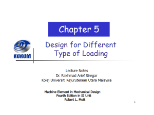 DESIGN FOR DIFFERENT TYPES OF LOADING