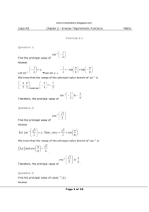 Ch-2 Inverse Trigonometric Functions