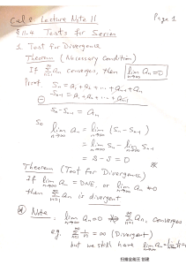 Calculus 2: Tests for Series Divergence