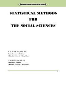 STATISTICAL METHODS FOR THE SOCIAL SCIENCES Academia