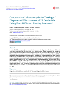 Comparative Laboratory-Scale Testing of Dispersant